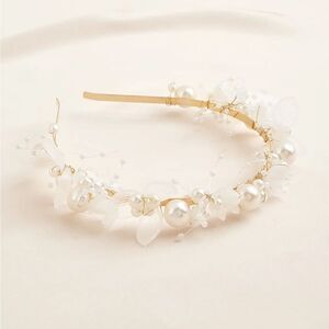 Azazie Elegant Gold and White Pearl Hairpiece NEW